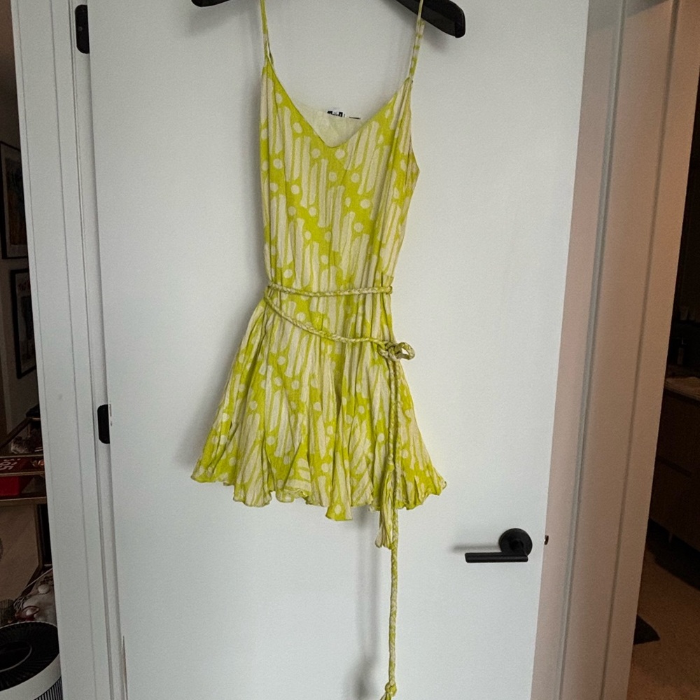 RHODE Lime and Cream Strappy Dress